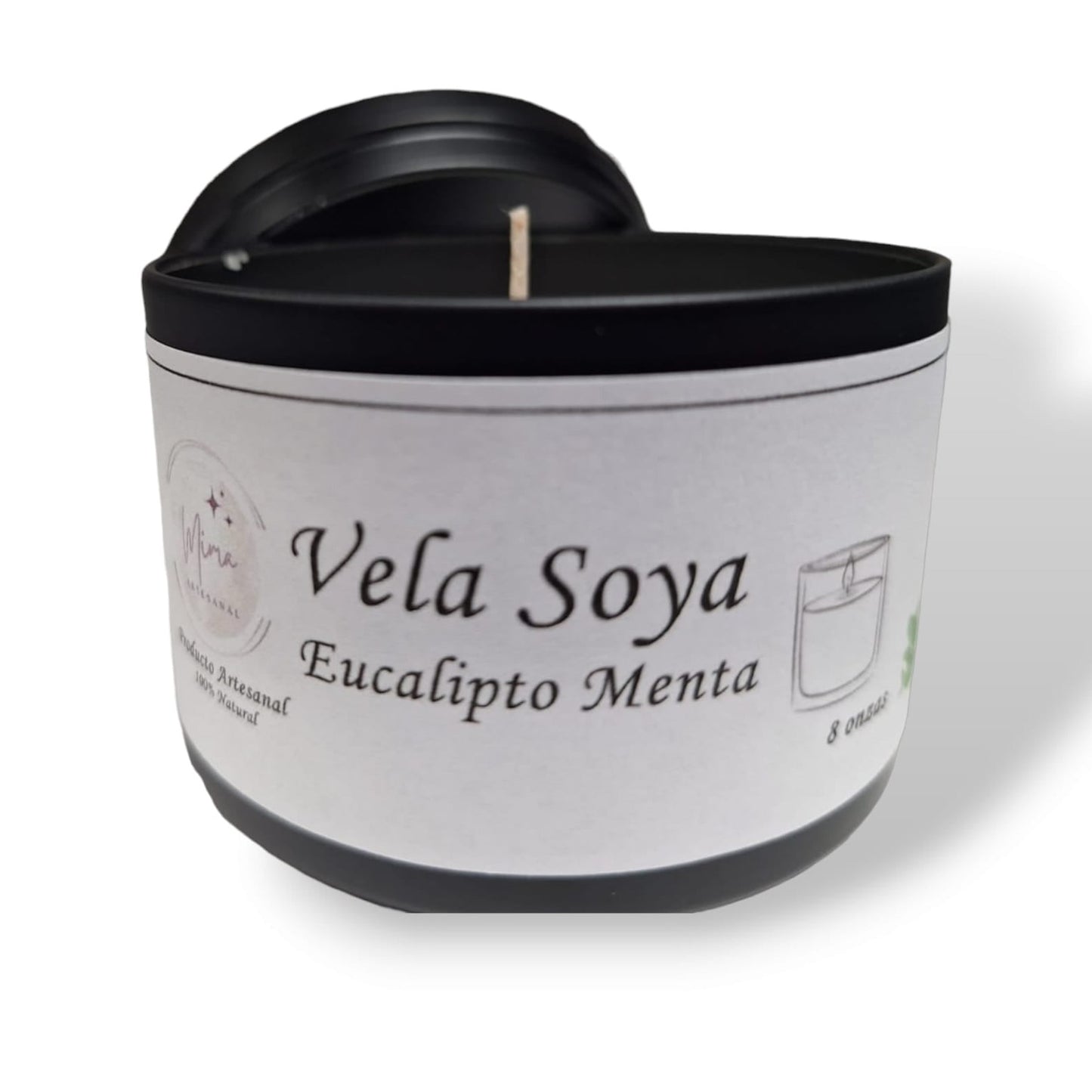 Velas de Soya Eucalipto Menta 8oz.